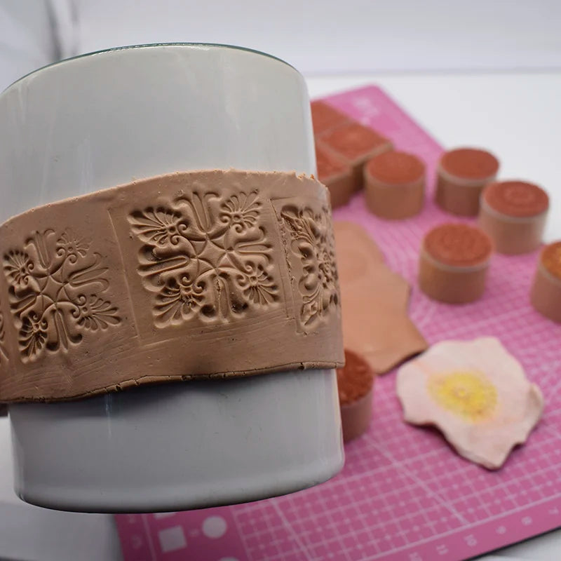 Mandala-Inspired Artisanal Clay Stamp Collection