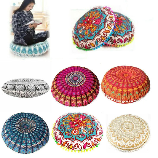 Bohemian Mandala Round Cushion Cover Collection