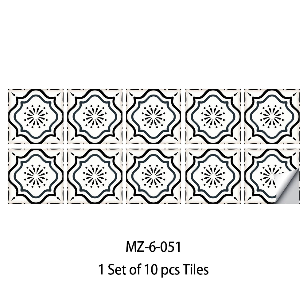 Vibrant Mandala Tile Stickers – Versatile Adhesive Décor (10 Stickers)