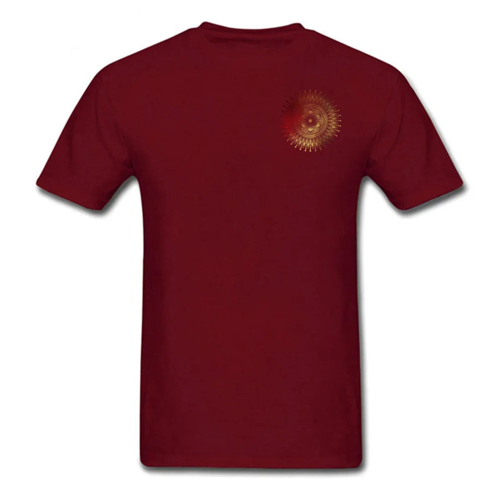 Men's Gold Mandala Radiance T-Shirt - Spiritual Elegance