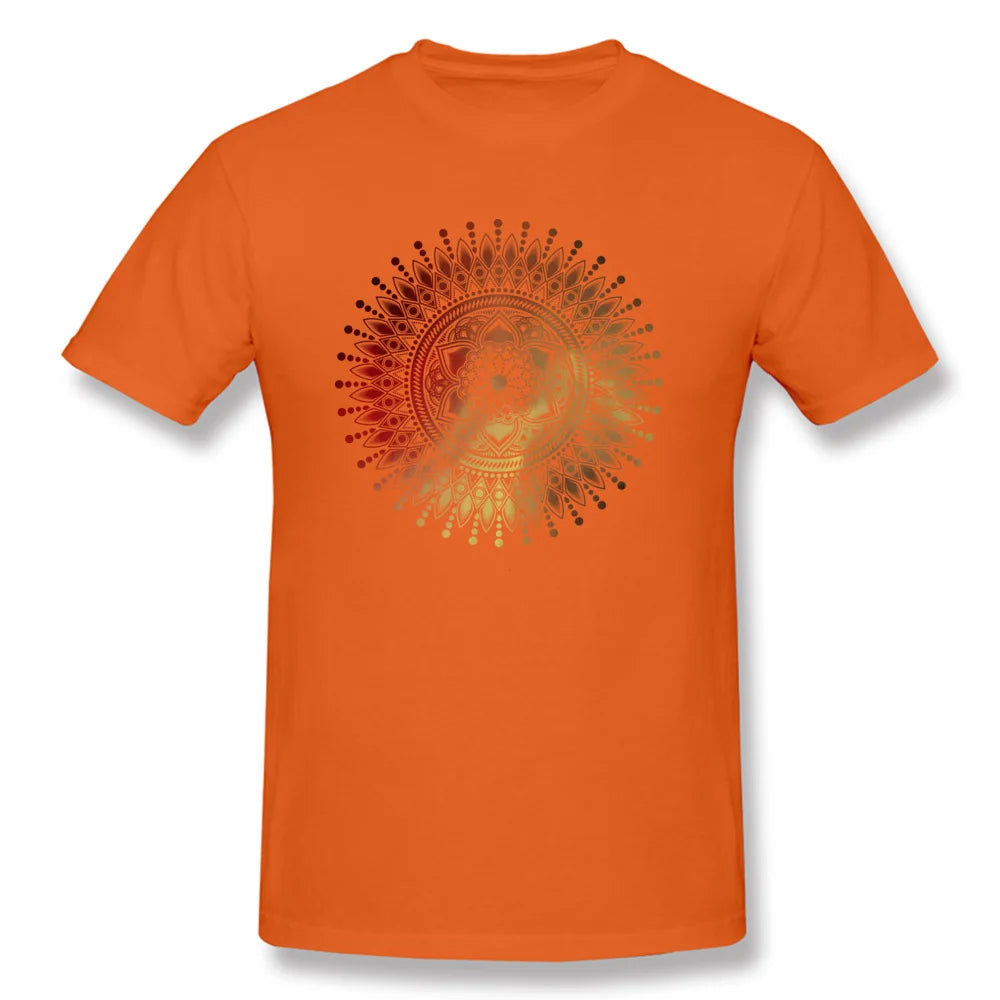 Men's Gold Mandala Radiance T-Shirt - Spiritual Elegance