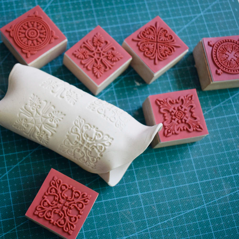 Mandala-Inspired Artisanal Clay Stamp Collection