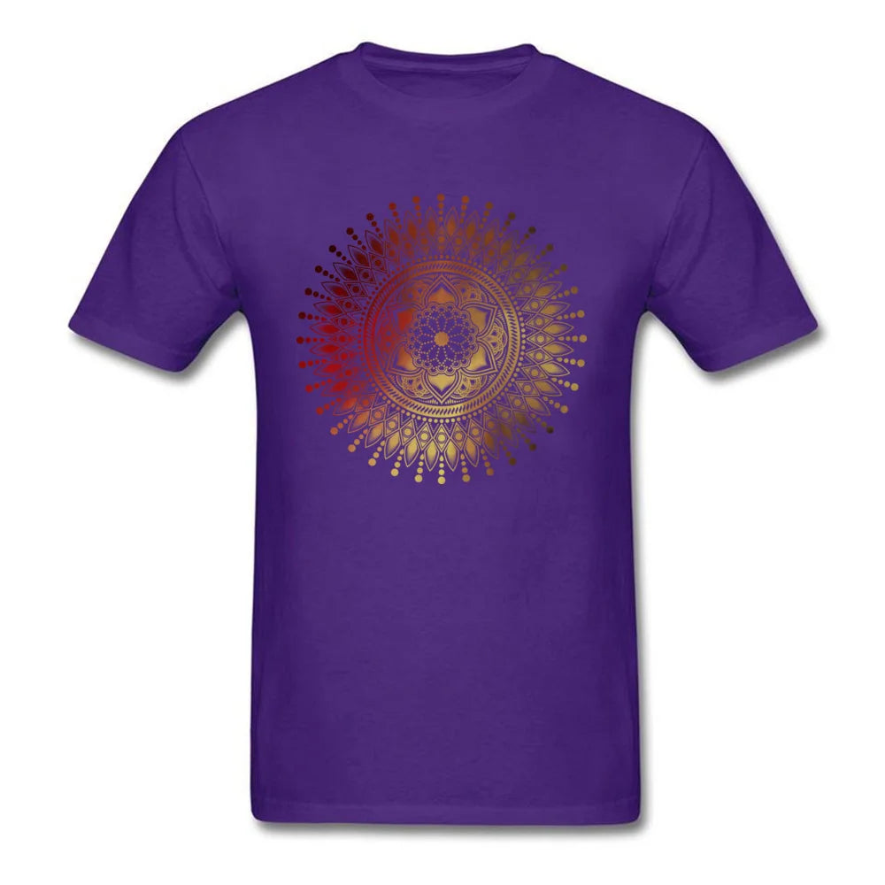 Men's Gold Mandala Radiance T-Shirt - Spiritual Elegance