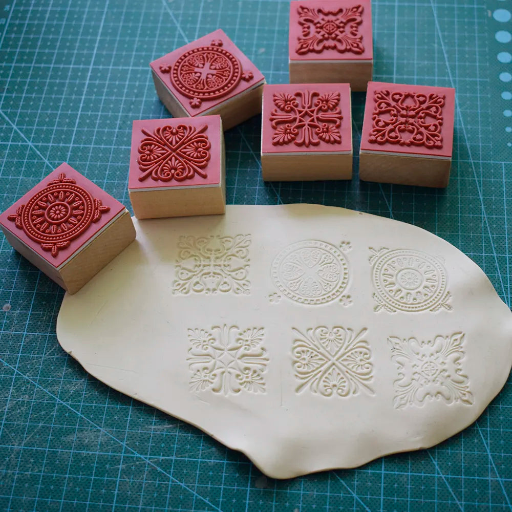 Mandala-Inspired Artisanal Clay Stamp Collection