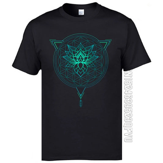 Lotus Mandala Tranquility Tee - Men's Spiritual Graphic Shirt