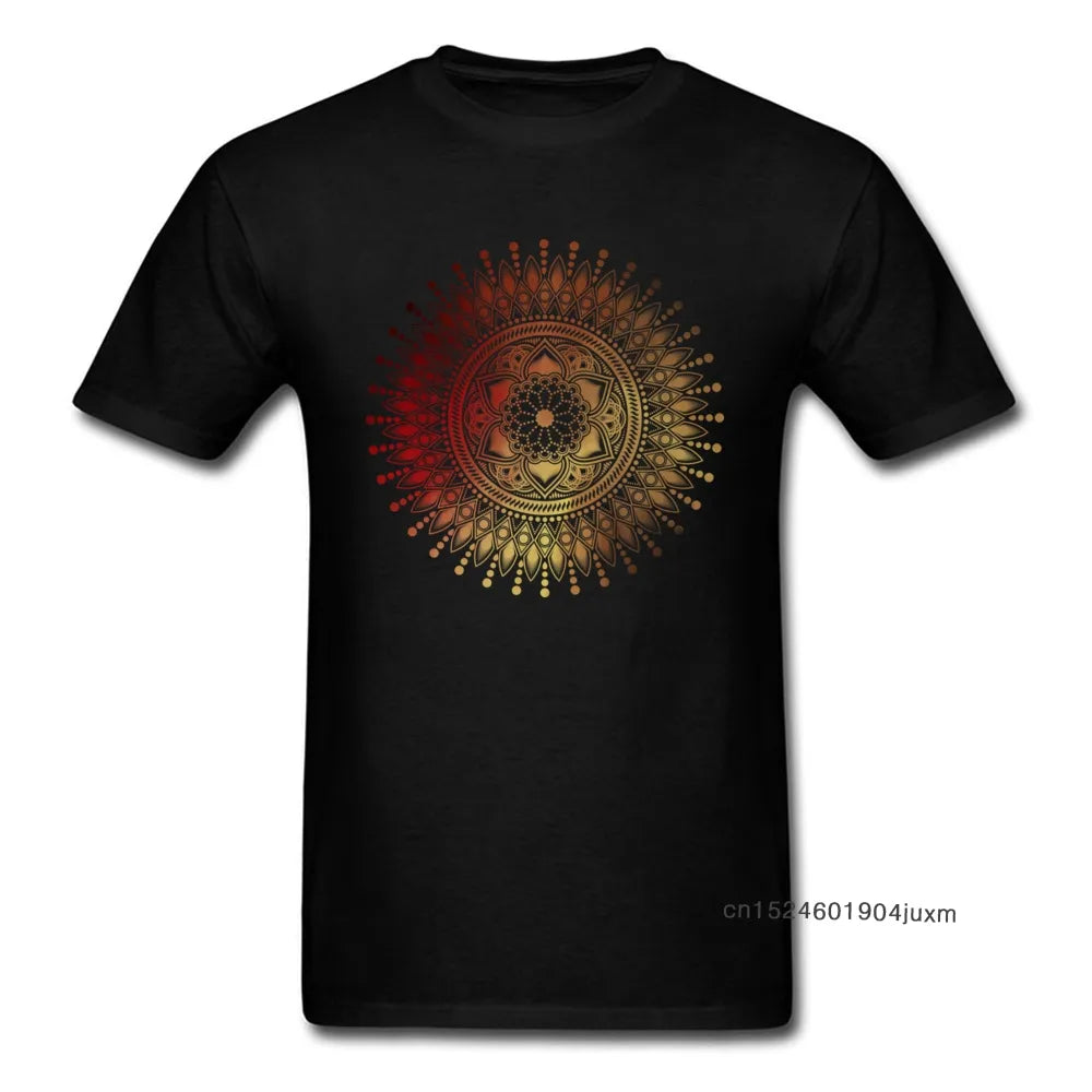 Men's Gold Mandala Radiance T-Shirt - Spiritual Elegance