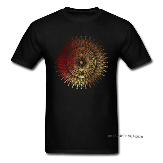 Men's Gold Mandala Radiance T-Shirt - Spiritual Elegance