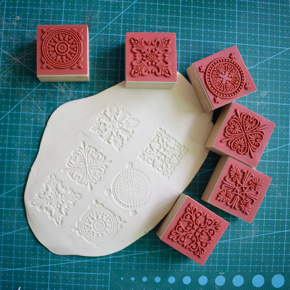 Mandala-Inspired Artisanal Clay Stamp Collection