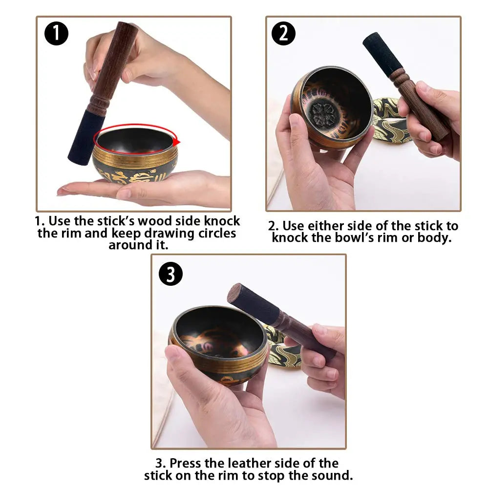 Tibetan Lotus Singing Bowl Set