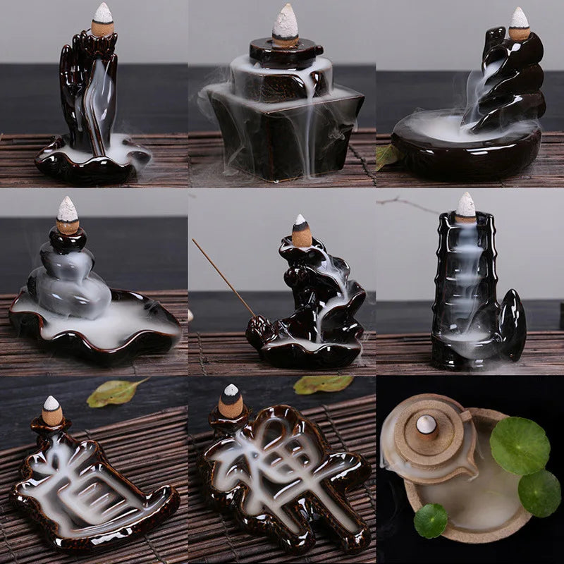 Serenity Cascade Ceramic Backflow Incense Burner