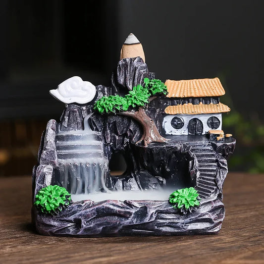 Miniature Landscape Waterfall Backflow Incense Burner