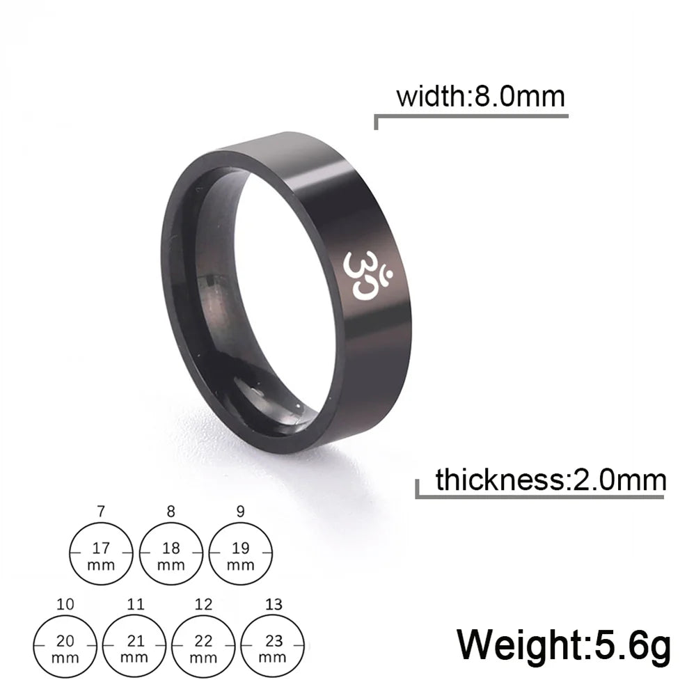 Serenity Om Engraved Ring Collection