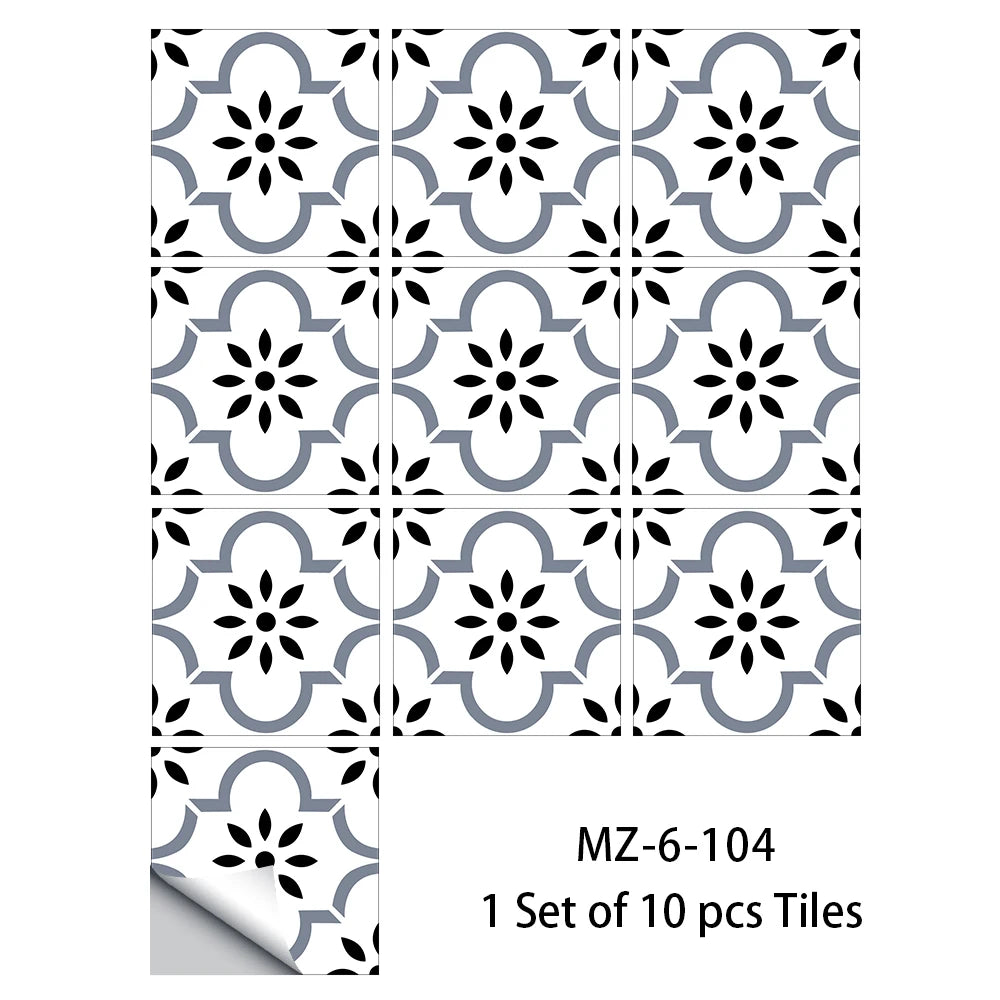 Vibrant Mandala Tile Stickers – Versatile Adhesive Décor (10 Stickers)