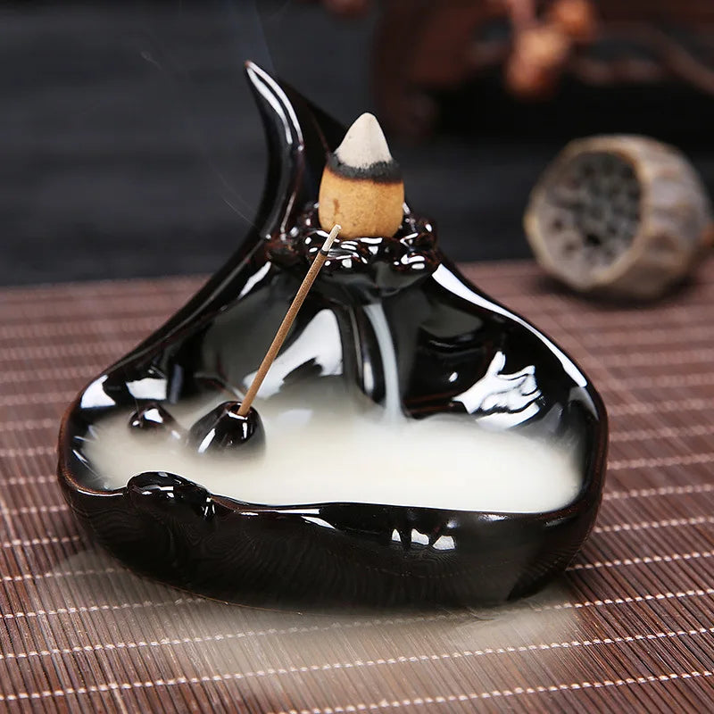 Serenity Cascade Ceramic Backflow Incense Burner