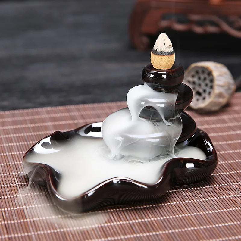 Serenity Cascade Ceramic Backflow Incense Burner