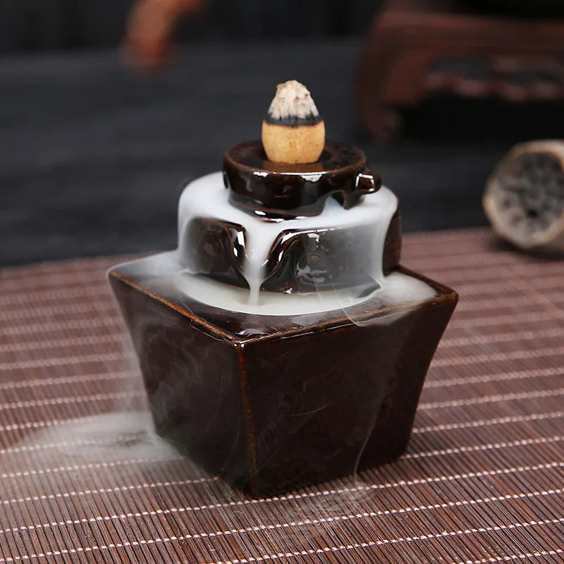 Serenity Cascade Ceramic Backflow Incense Burner