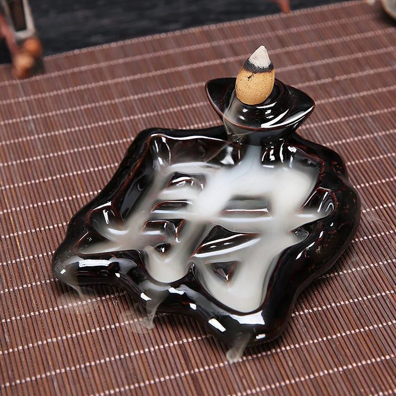 Serenity Cascade Ceramic Backflow Incense Burner