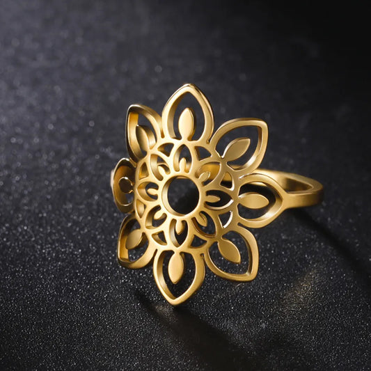 Elegant Mandala Filigree Ring Collection