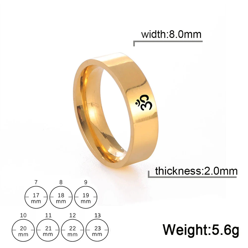 Serenity Om Engraved Ring Collection