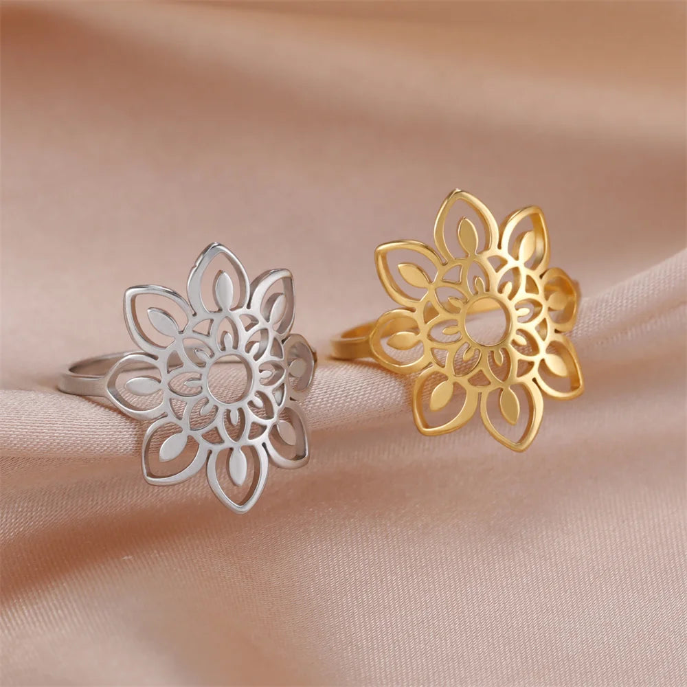 Elegant Mandala Filigree Ring Collection