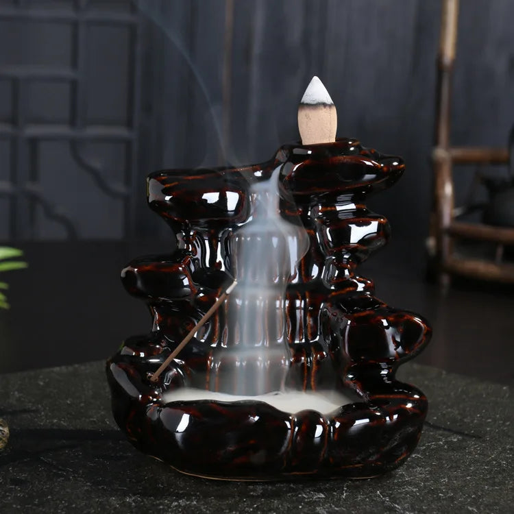 Serenity Cascade Ceramic Backflow Incense Burner