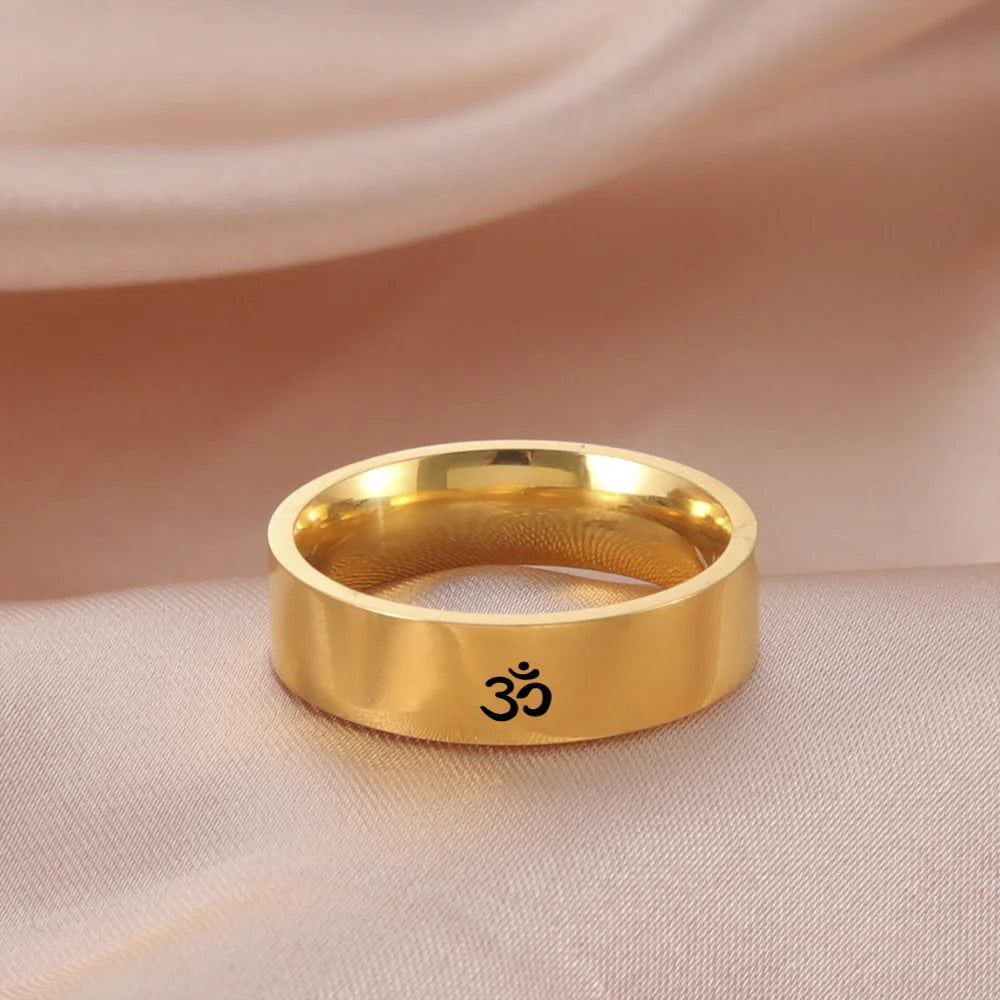 Serenity Om Engraved Ring Collection