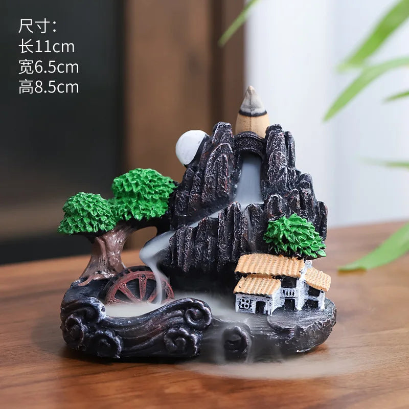 Miniature Landscape Waterfall Backflow Incense Burner