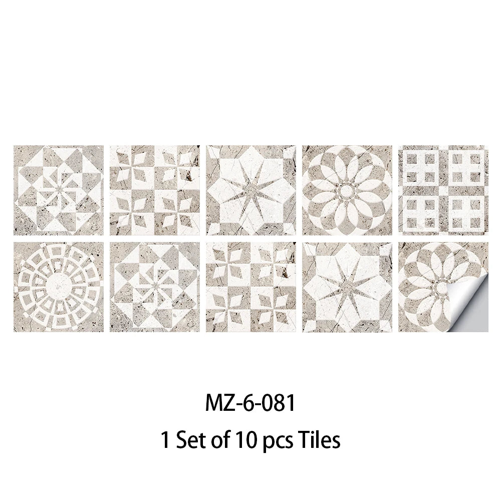 Vibrant Mandala Tile Stickers – Versatile Adhesive Décor (10 Stickers)