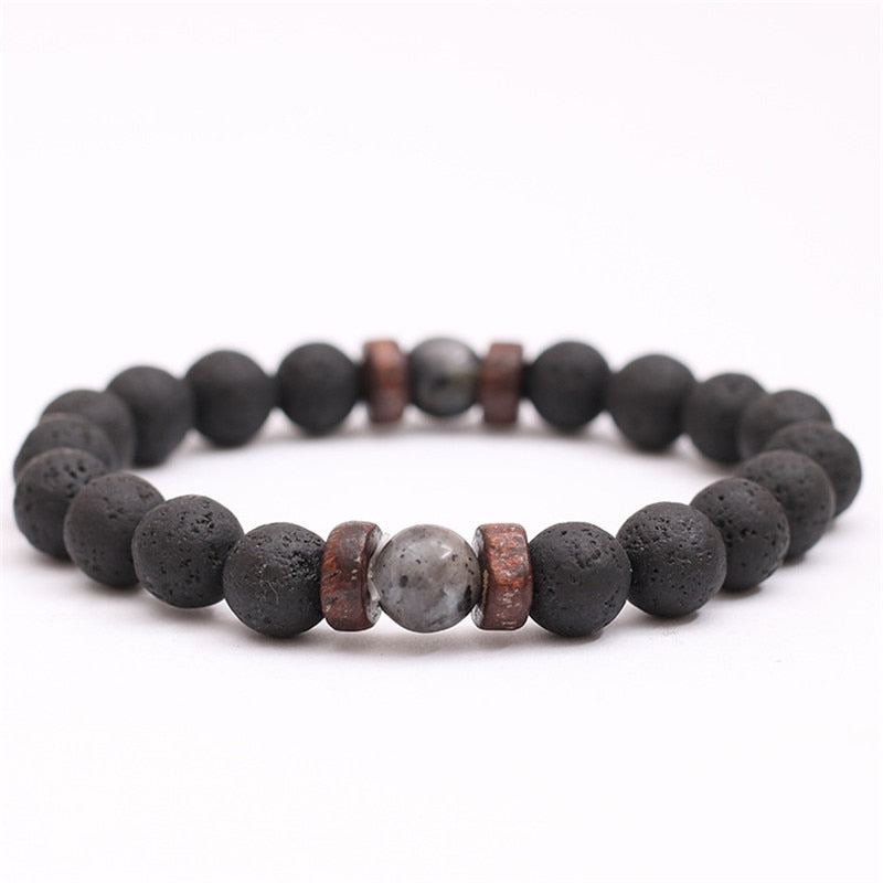 Rugged Natural Lava Rock Stone Bracelet