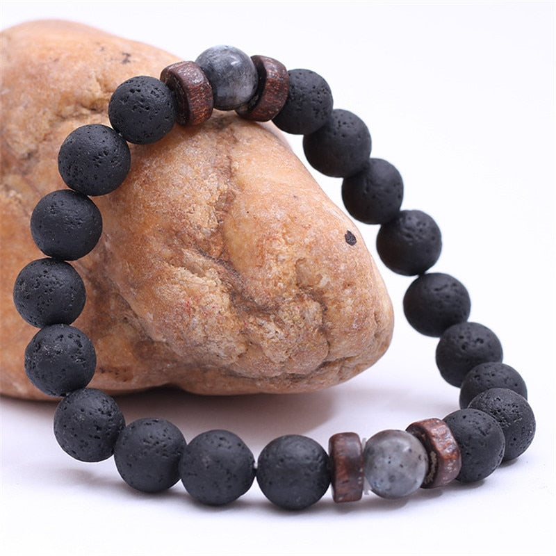 Rugged Natural Lava Rock Stone Bracelet