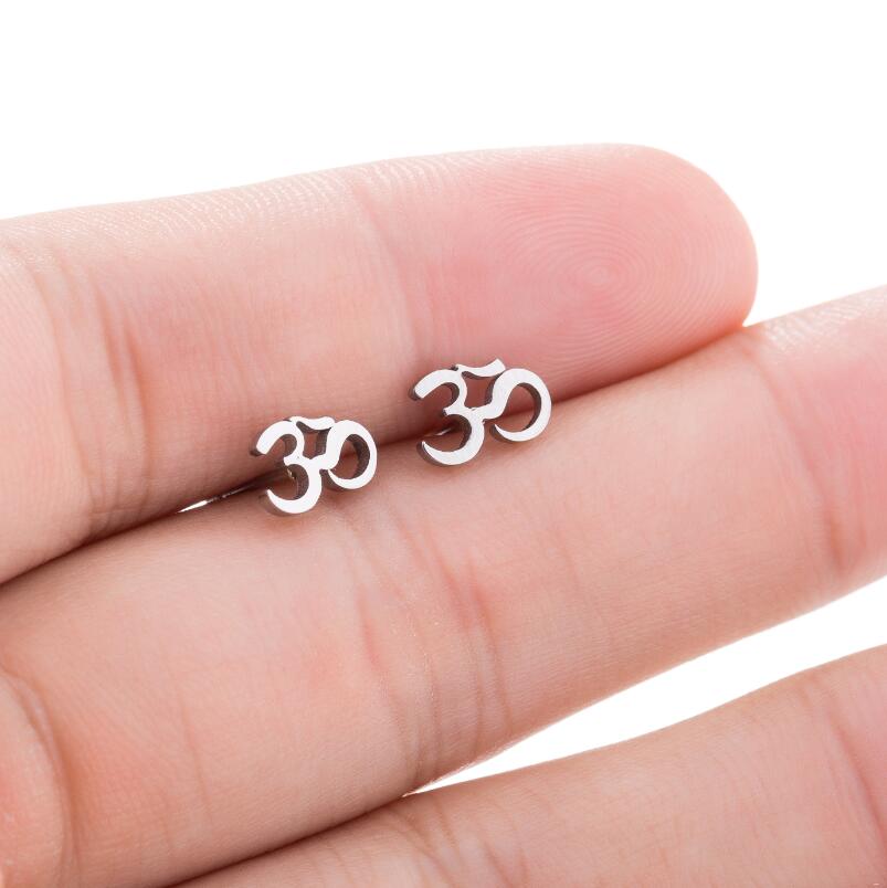 Sacred Om Symbol Stud Earrings Collection