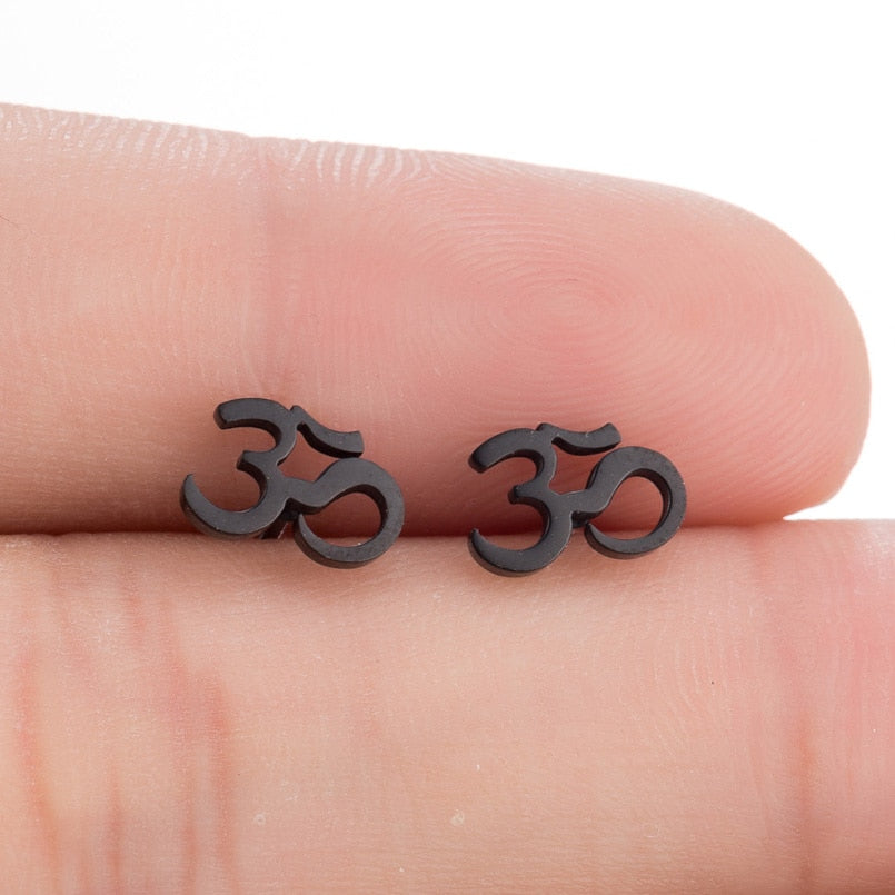 Sacred Om Symbol Stud Earrings Collection