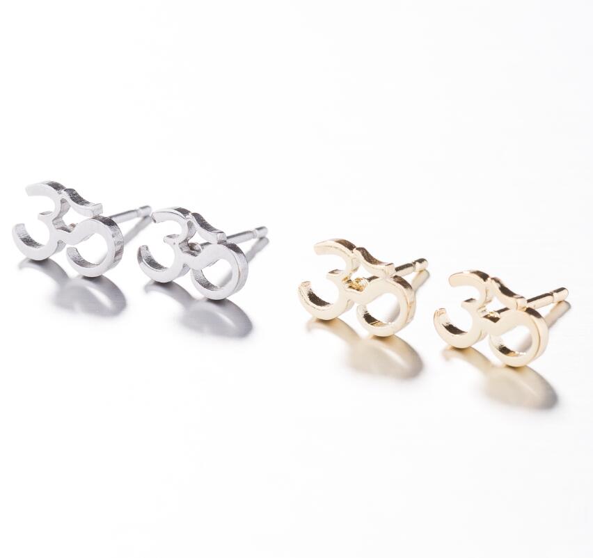 Sacred Om Symbol Stud Earrings Collection