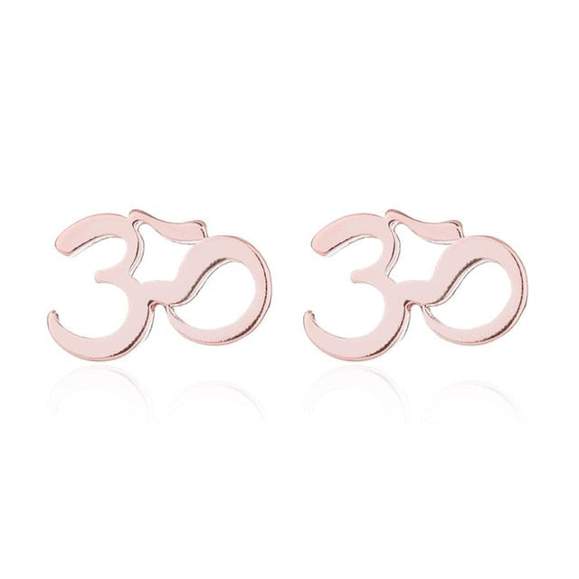 Sacred Om Symbol Stud Earrings Collection