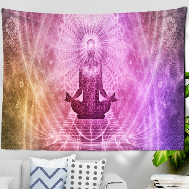 Meditation 7 Chakra Tapestry Wall Hanging