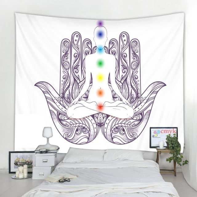 Meditation 7 Chakra Tapestry Wall Hanging