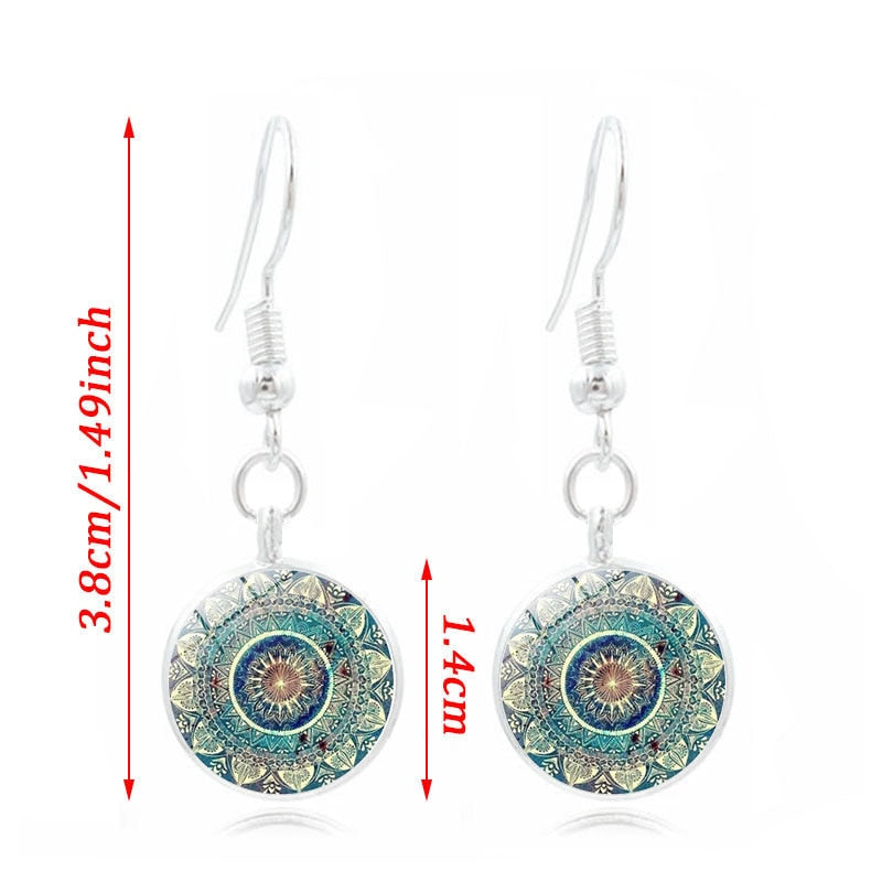 Mandala Earrings Necklace Set